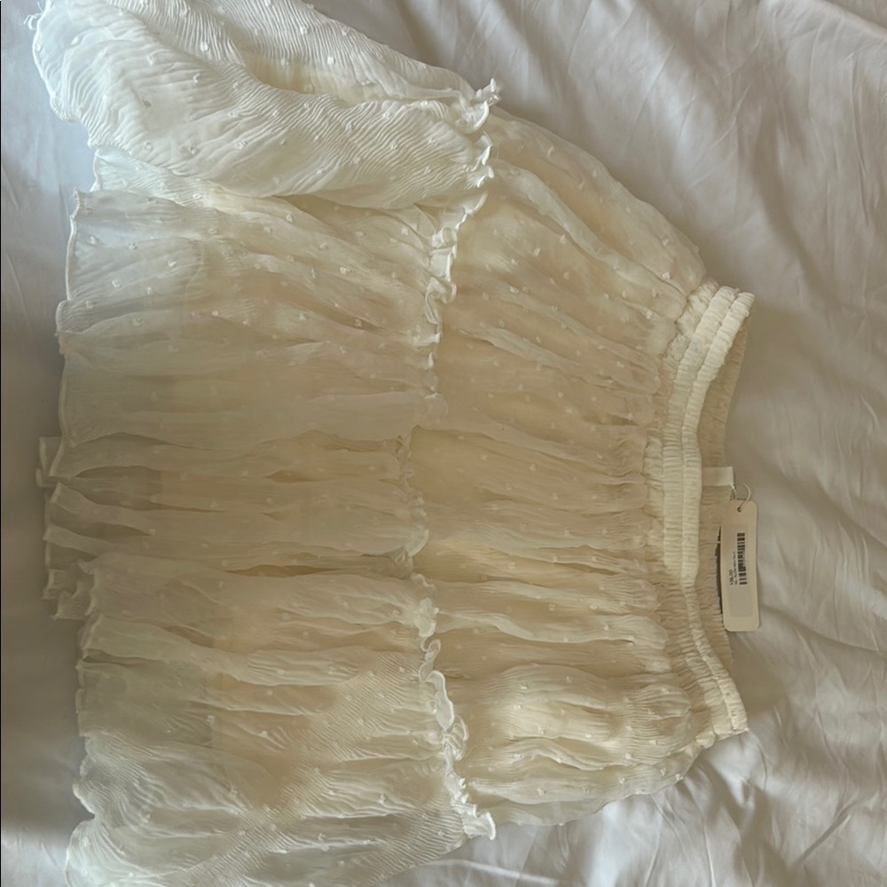 Glam- Cream Textured Skirt